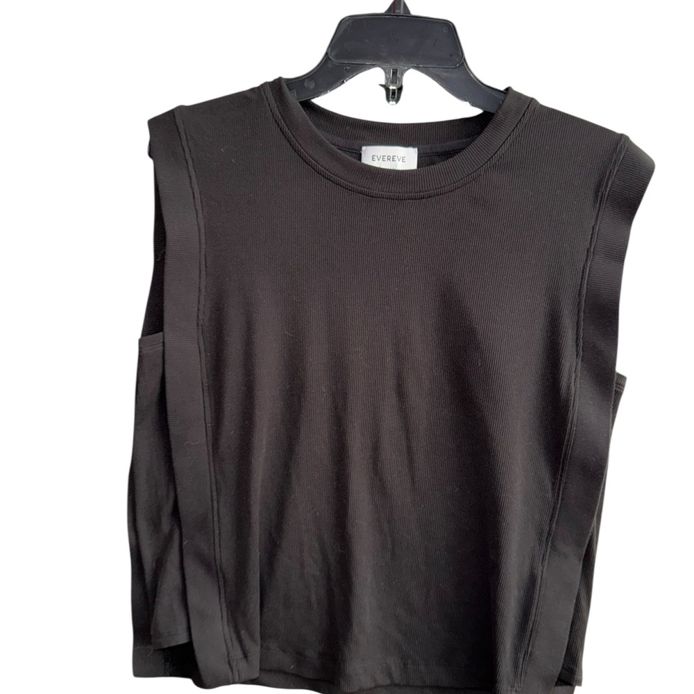 Evereve Classic Black Muscle T-Shirt Size Small